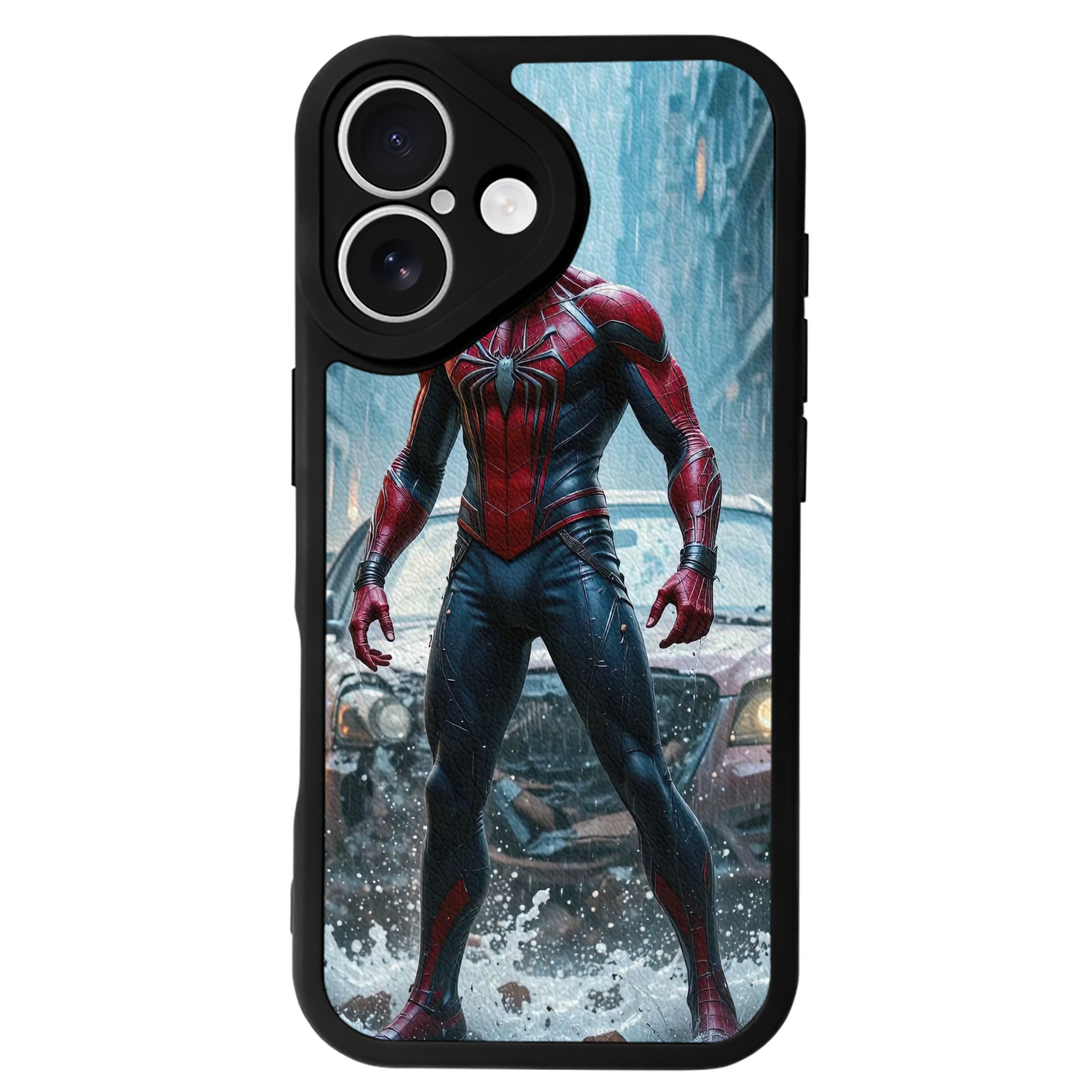 Spider Man スパイダーマン 【iPhone 16シリーズ対応】シリコンスマホケース（レザー調） 材質：シリコン